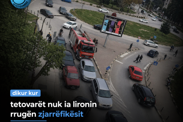 Zjarrëfikësit në Tetovë të bllokuar në trafik gjatë intervenimit